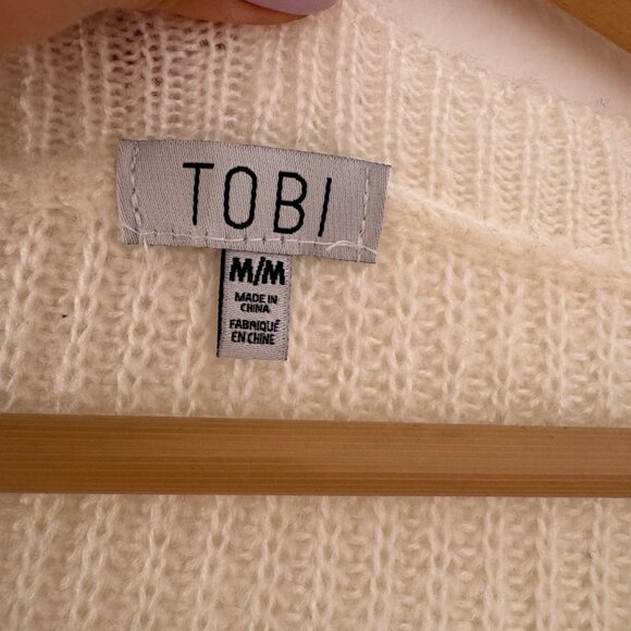 Cream TOBI Oversized Knit Sweater – Chunky Cozy Neutral, Everyday Layer, Size M - Picture 4 of 6